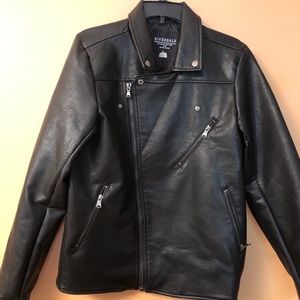 Riverdale Southside Serpents Faux Embroidered Leather Motorcycle Jacket.